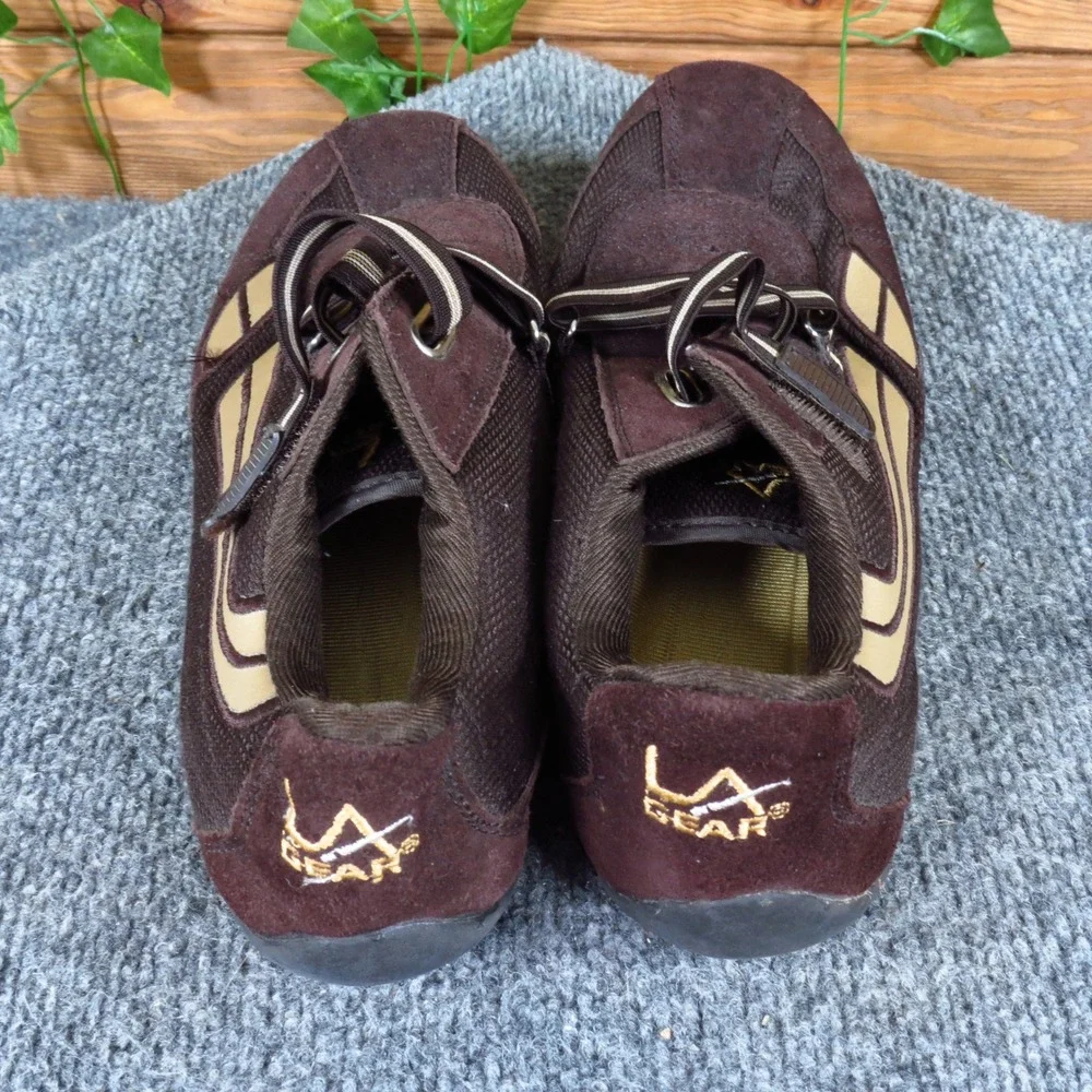 LA Gear Indy Womens Athletic Sneakers Size 9.5 Walking Shoes Brown Suede Mesh